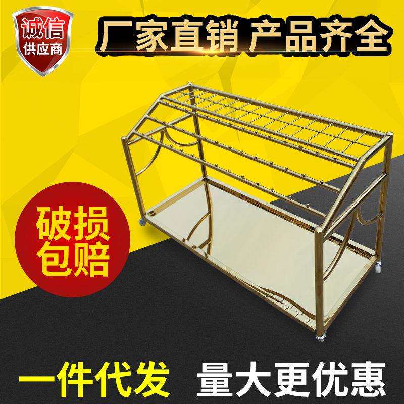 欧式不锈钢雨伞架酒店大堂欧式0头42挂雨伞架收纳架长短伞放置架
