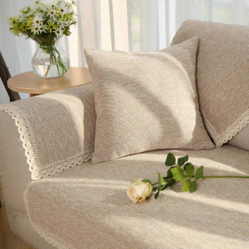 棉麻沙发垫防直盖布滑季通VTY四用亚麻沙发坐垫子简约套罩扶手巾