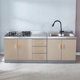 防水多种整体厨不房房橱柜锈台钢橱柜简易灶柜组装 橱柜家用厨柜