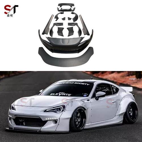 适用丰田GT86斯巴鲁BRZ火箭兔二代宽体包围改装前杠轮眉尾翼侧裙