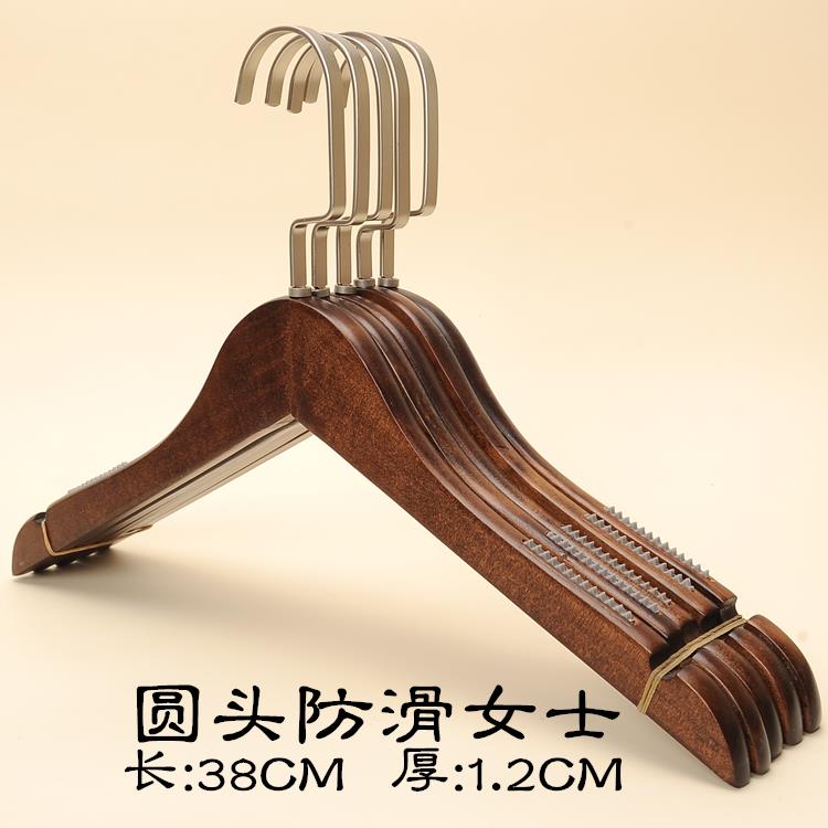 正品服装架店复古防实木西装成人男女家用木衣架滑木无痕实裤木质