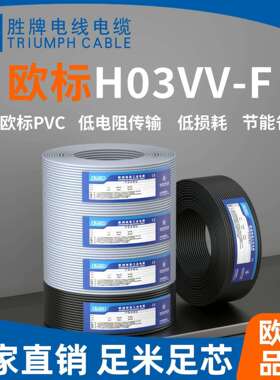 H03VV-F 3*0.75 电器电源线 欧规VDE认证多芯护套电源线