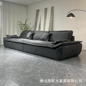 科技布乳胶沙发防水布艺大客厅直排三四人位磨砂布超宽大坐深羽绒