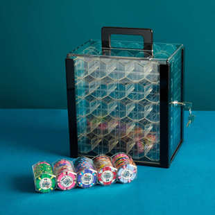 箱加厚亚克力透明筹码 德州筹码 架手提筹码 箱10个筹码 箱 盒1000片码