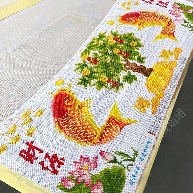 财源滚滚十字绣成品不带框纯手工出售已绣好的2025新款客厅摇钱树