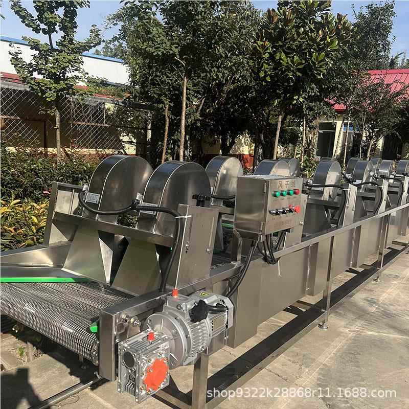 整机不锈钢全动转翻式风干自流水线大型燥897预制菜辣椒青菜丝干