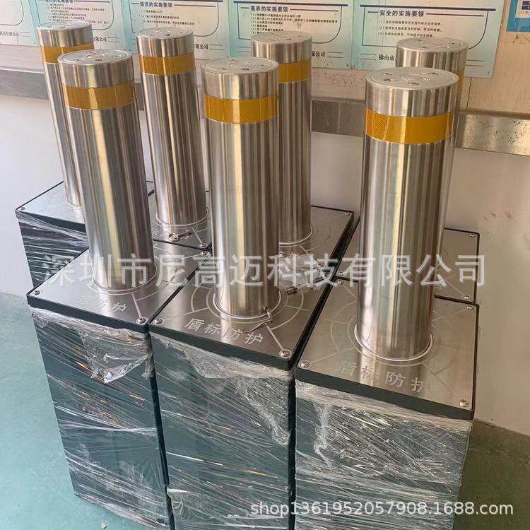 优质手动挡车伸缩路桩工业园大门防冲撞防恐升降柱304不锈钢柱