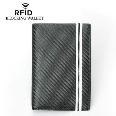Leather Passport bag RFID真皮牛皮松紧带多功能证件包护照套