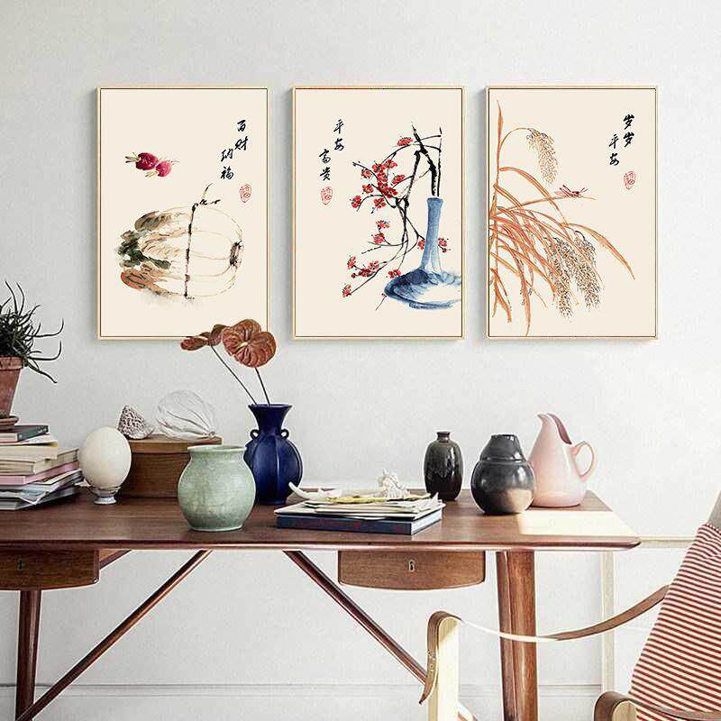 新款直销新中式现代简约二十四节气版画水墨中国风挂画卧室客厅民