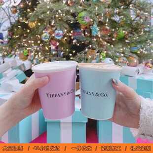 新款 蓝色加厚防烫对杯陶瓷杯手握茶杯 直销跨境极简骨瓷马克杯经典