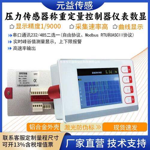 称重传感器变送器测力数显仪表控制器485模拟量多通道导轨式元益