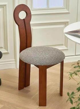 实木餐椅卧设计师网代钥SW26匙椅家红用现简约靠背椅子法式室化妆