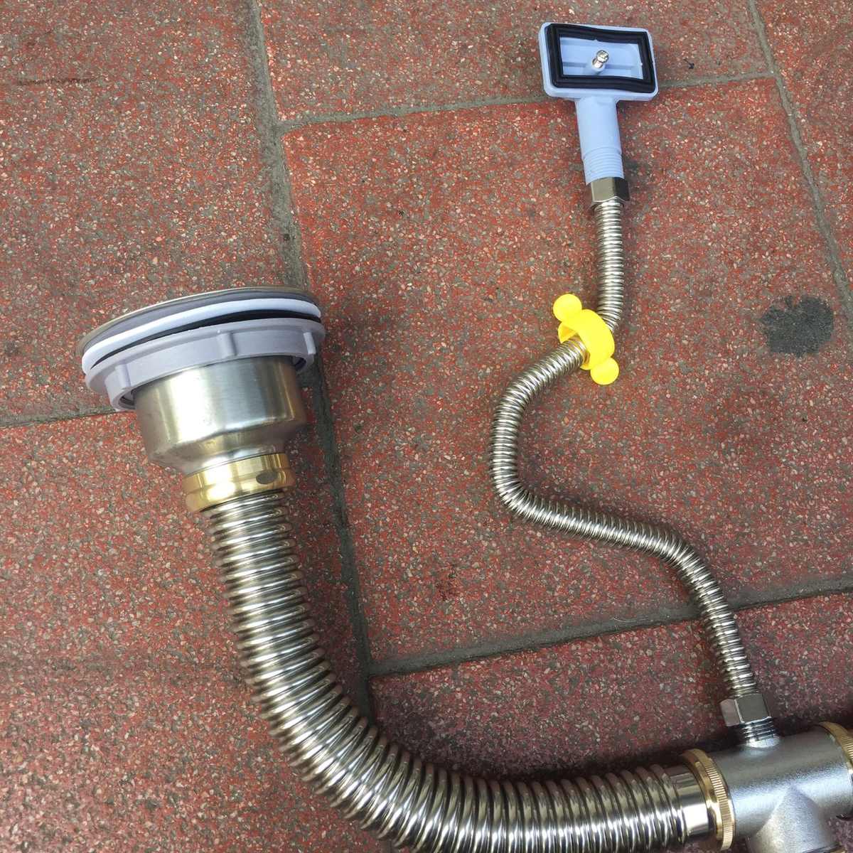 不锈钢双盆下水管厨房洗菜盆双槽落水隔渣排水配件下水头110