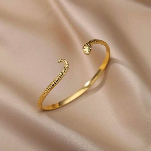 Stainless Steel Snake Bracelets for Women Vintage Gold Plate