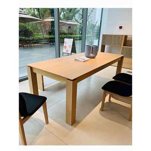 日式原木风餐桌北欧简约实木长方形书桌极简大板桌子白橡木工作台