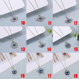 1PC Blue Glass 30mm Evil Eye Pendants Necklace For Women