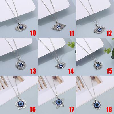 1PC Blue Glass 30mm Evil Eye Pendants Necklace For Women