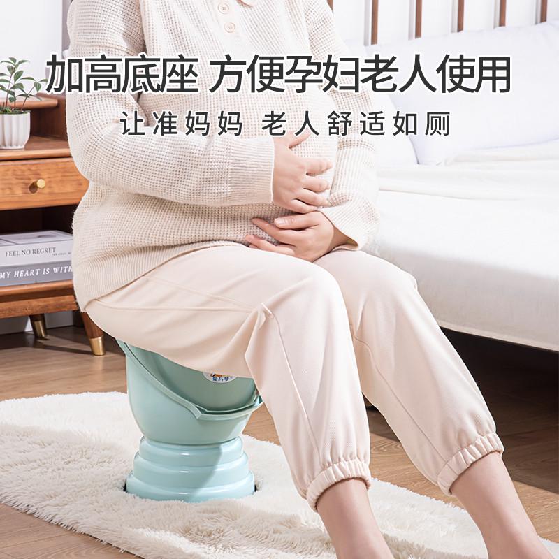 孕妇尿桶大人家用防臭女卧室老人小便起夜尿盆高脚痰盂带盖便盆