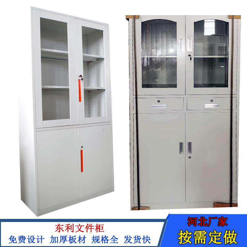 河北五节文件柜 办公家具 薄窄边十门档案资料柜 1800*850*390mm
