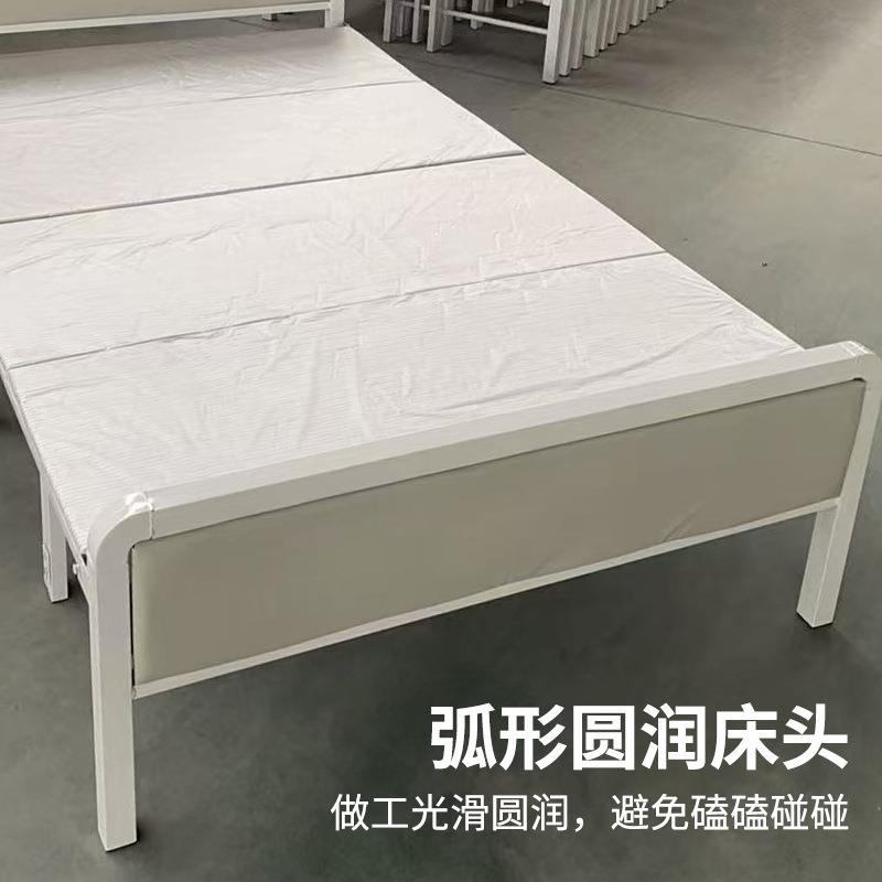 白色四折床折叠床床公寓硬板床折叠铁艺床可折叠地中海风格单人床