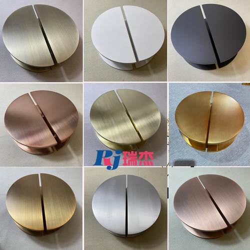 简约半圆形双开门玻璃大门拉手定制logo刻字实木门把手酒店门拉手