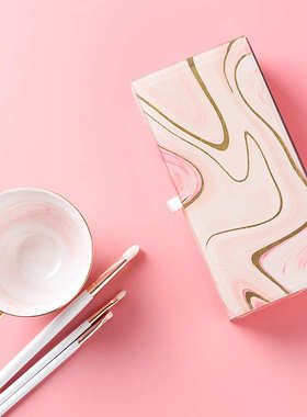 现代北欧ins轻奢少女粉玻璃首饰盒收纳盒家居卧室软装饰品摆件