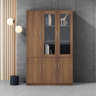 办现代简约公室文带件柜档案资料柜物柜办公室柜储子玻璃书柜2353