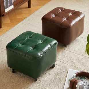 实木万向轮小凳子家用矮凳沙发凳移动溜溜椅子带轮换鞋凳家用板凳