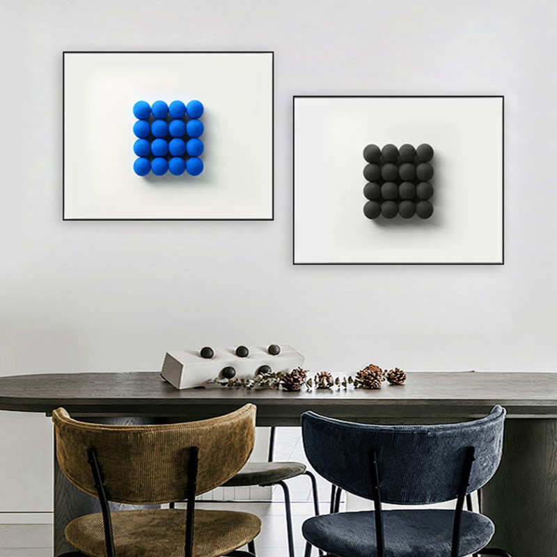 克莱因小球装饰画抽象实物画现代简约客厅沙发背景创意样板房挂画