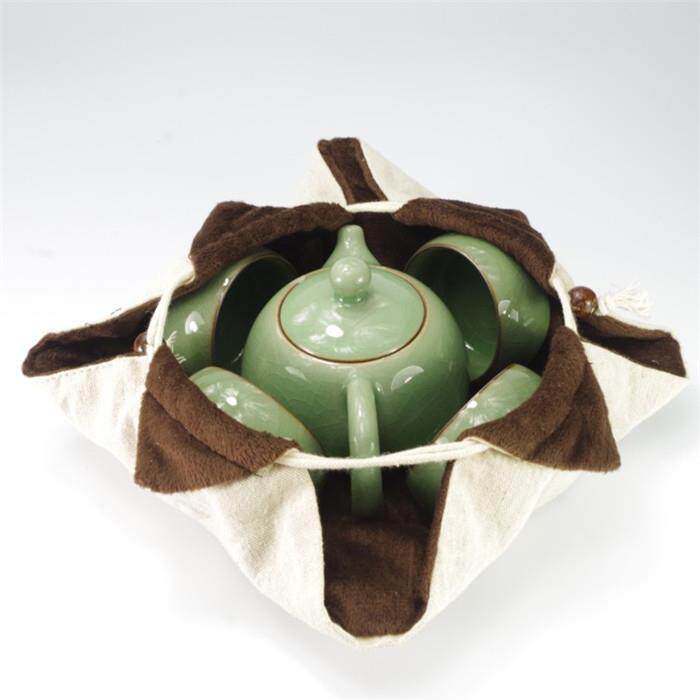 新款茶具外出携带包便携旅行茶杯袋 棉麻布艺茶壶袋子 加厚日式禅