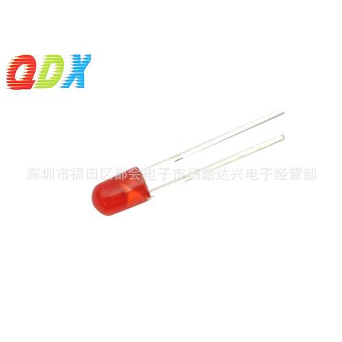 F4圆头无边红发红短脚 4mm无边红发红 led直插发光二极管指示灯珠
