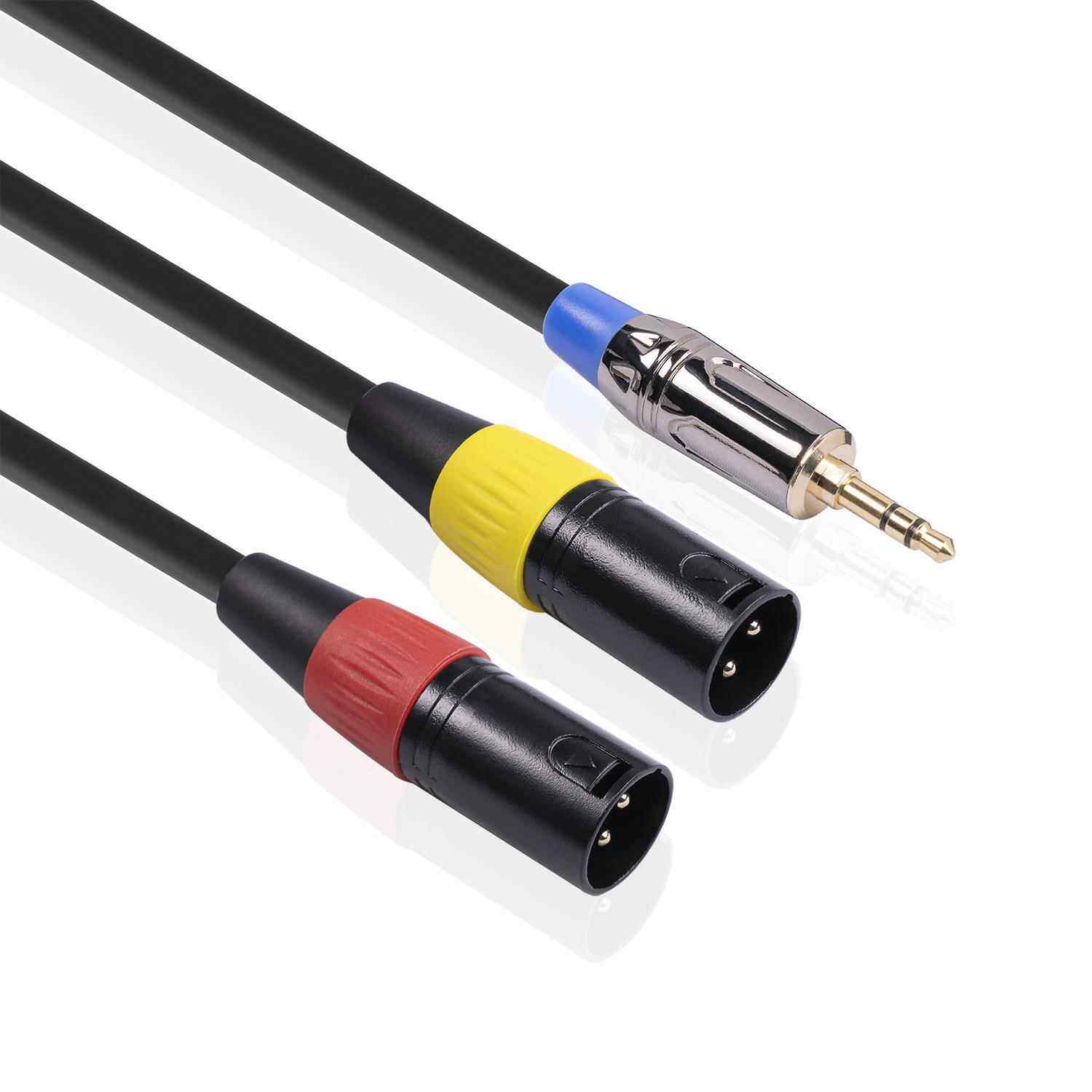 新品3.5mm公转双卡农三芯公手机转调音台功放音箱音频连接线3米