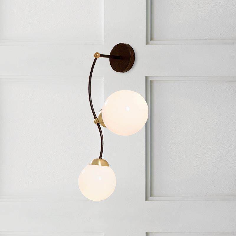 轻奢北欧过道玻璃壁灯室内全铜浴室镜前灯后现代简约卧室床头壁灯