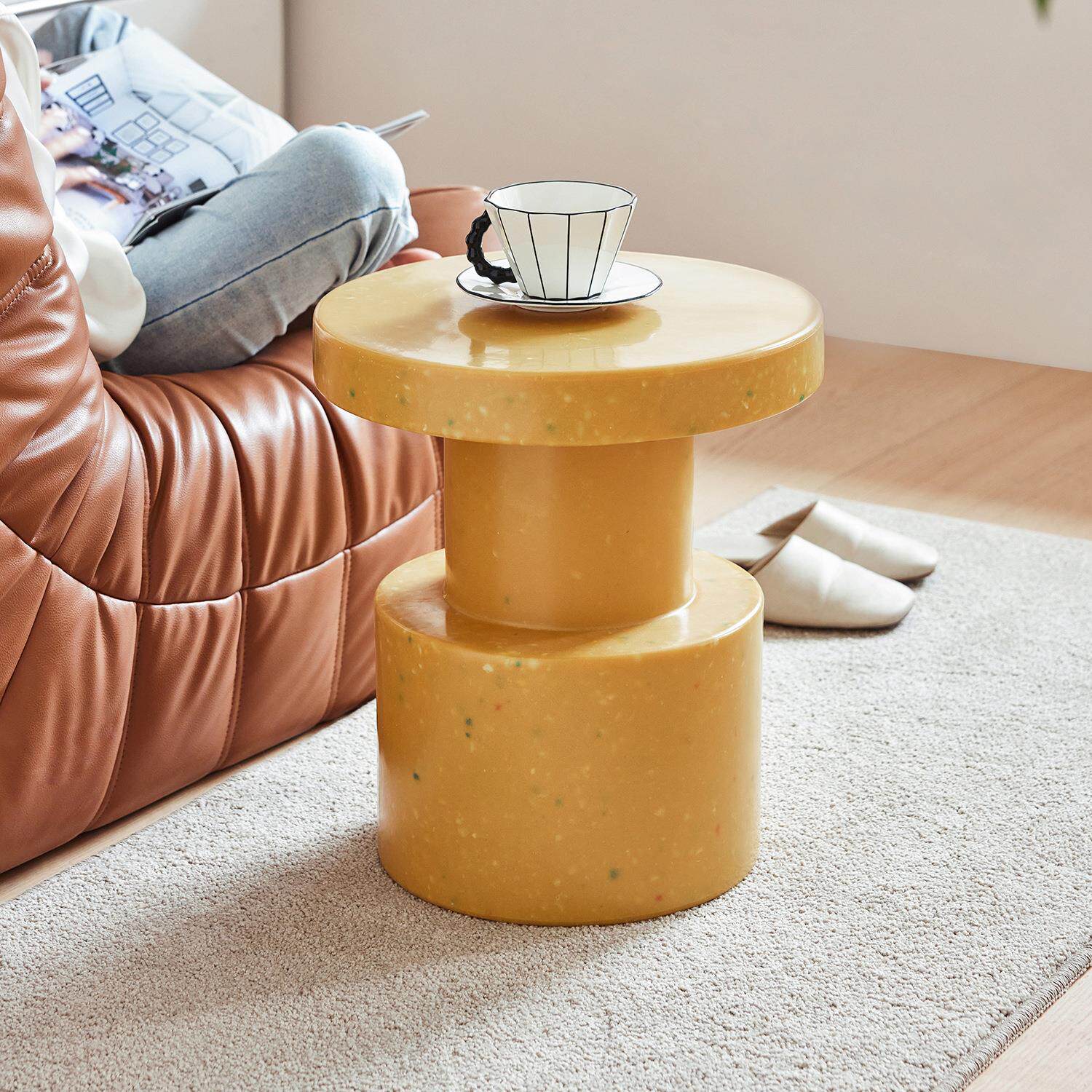 轩尼家居北欧创意小边几设计师圆形角几小户型迷你简约小圆桌圆凳