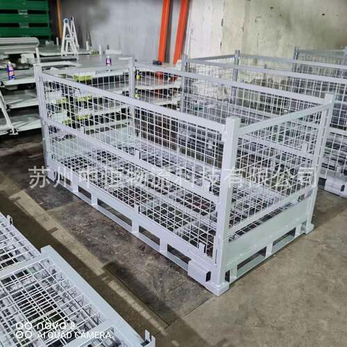 厂家现货供应可折叠仓储笼重型可折叠铁框金属周转器具铁皮箱