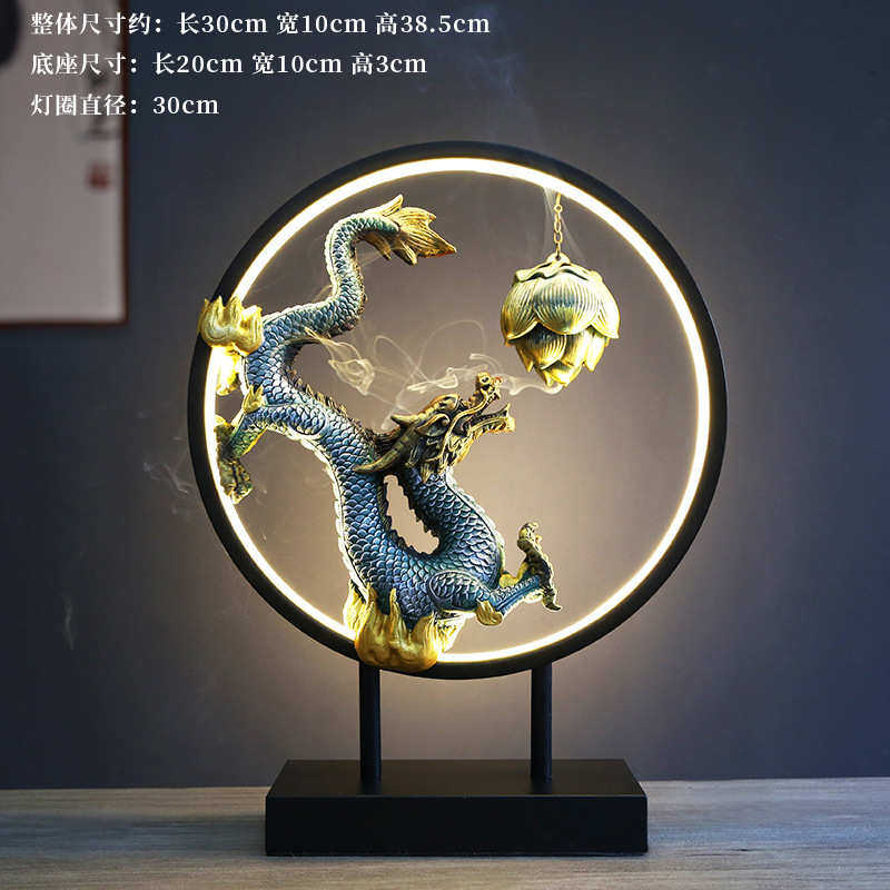龙摆件灯圈招财十二生肖龙桌面装饰树脂工艺品家居客厅办公室摆设