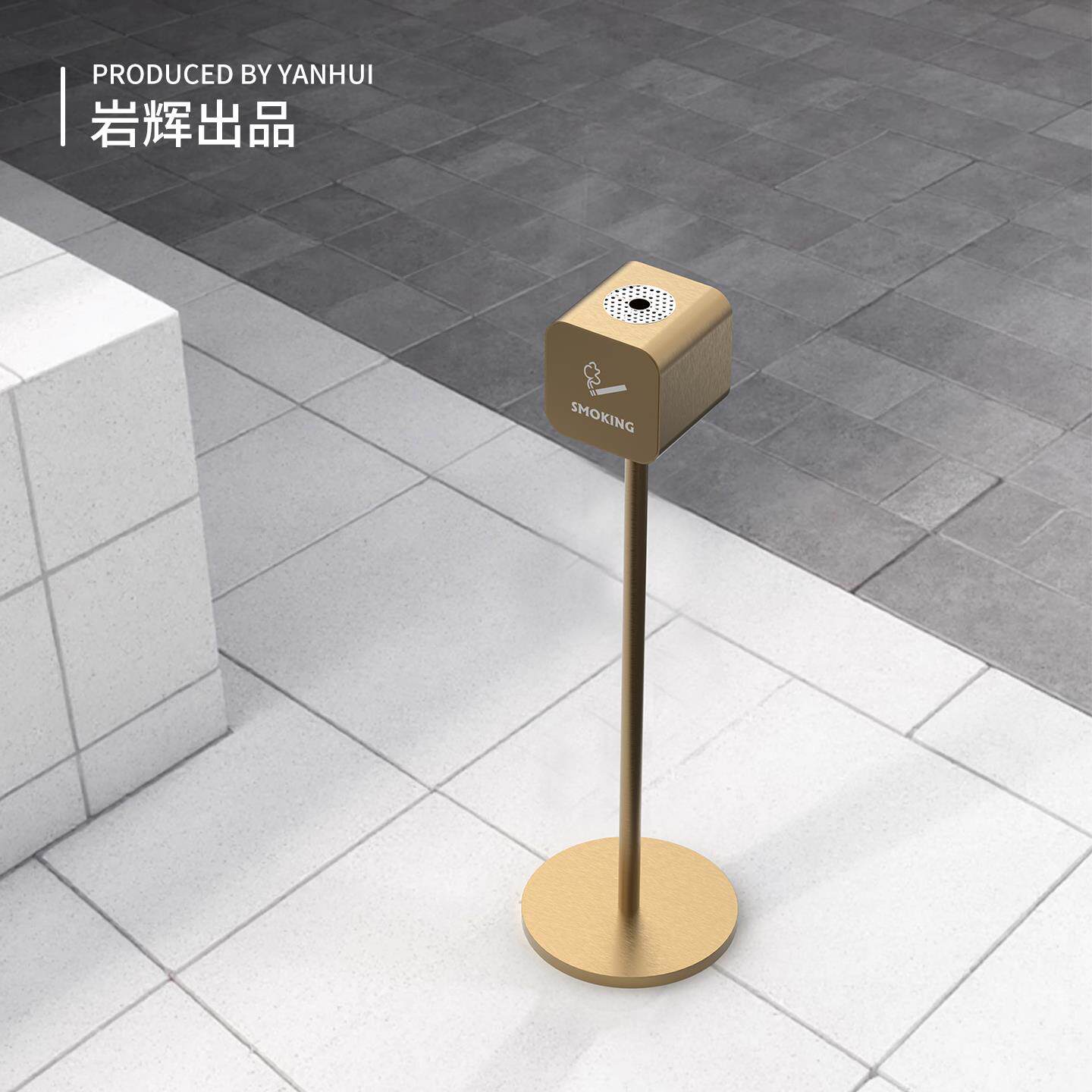 户外立式烟灰柱 创意锈钢烟蒂柱吸烟区烟头收集灭烟缸商用