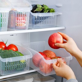 日本进口冰箱果蔬收纳筐镂空家用抽屉式厨房水果蔬菜分类整理