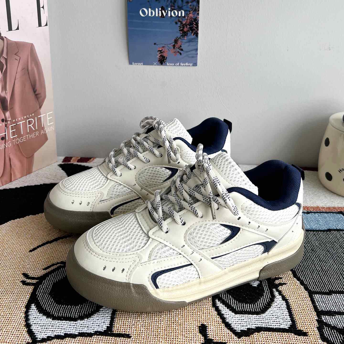 板鞋男款百搭面包鞋鞋子男鞋增高面包鞋新款 厚底运动板鞋休闲鞋