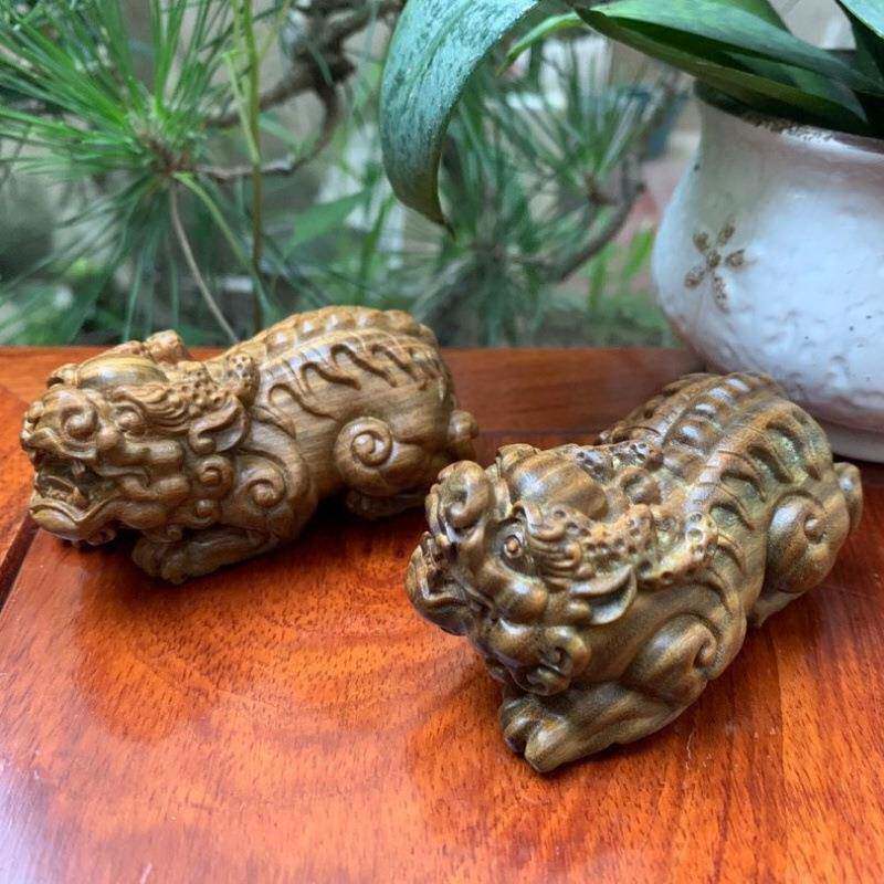 檀祥瑞艺铭仙苑文貔貅汽车小把绿摆件手件玩盘玩