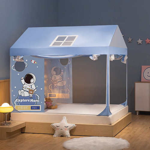 床儿童榻榻米tuf42023新款防蚊帐风公主儿童宝宝夏季摔家用小房子