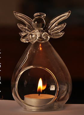 厂家直销透明玻璃天使装饰摆件