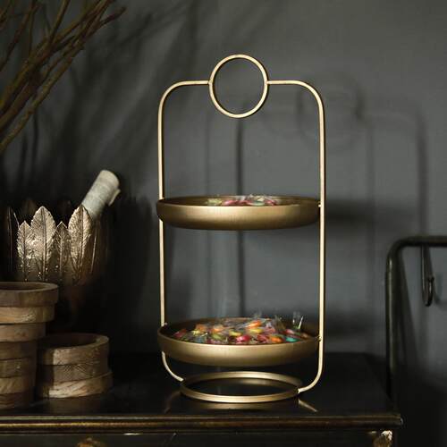 轻奢覆古金属蛋糕盘婚礼糖果盘点心盘果盘精致铁托盘装饰摆饰大号