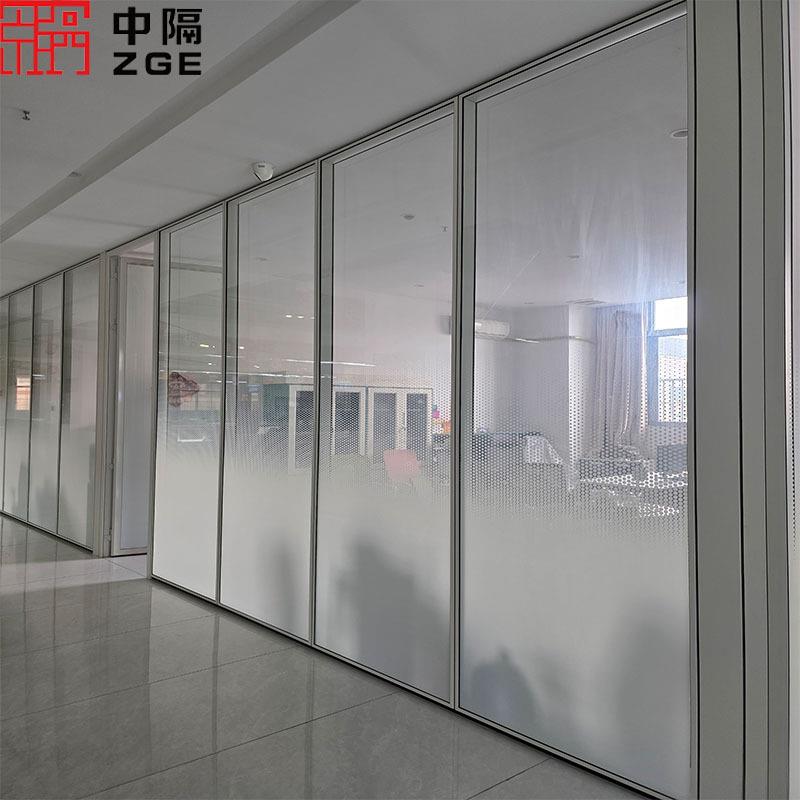 双玻百叶玻璃隔办公厂室高隔断断成品隔断586铝合金断办公隔墙隔
