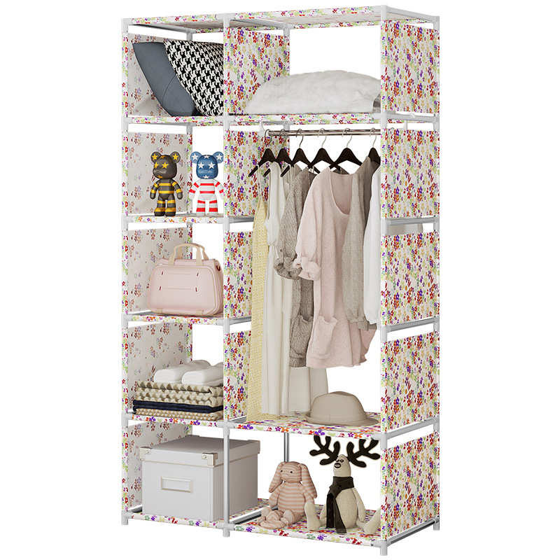 简易现代衣橱结实耐用出租房布衣柜家用卧室加厚加粗加厚布衣柜