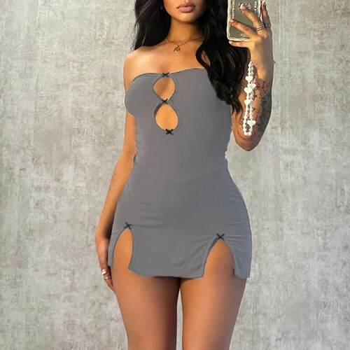 Women's Solid Color Chest Cut Out Backless Sleeveless Cami