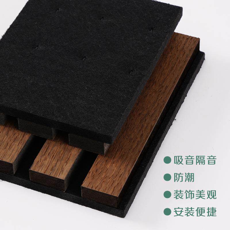 工厂聚酯纤维木条吸音板装饰隔音板木板皮MDF格栅板环保外贸