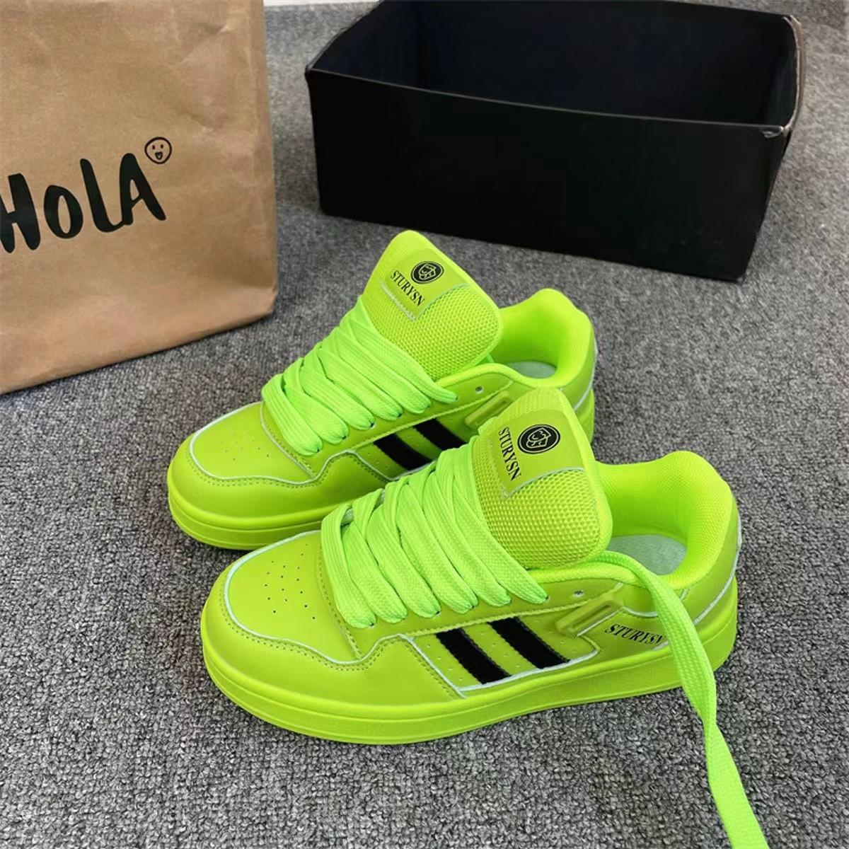 ins小众荧光面包百搭学生老爹鞋