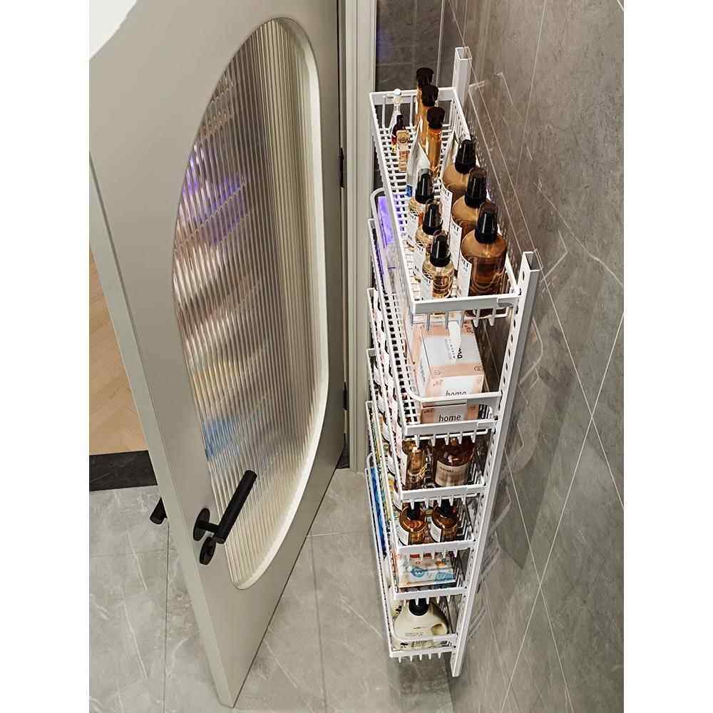 免多打孔浴架室门后物架窄夹F97SJ978缝壁置挂层卫生间墙上收纳子