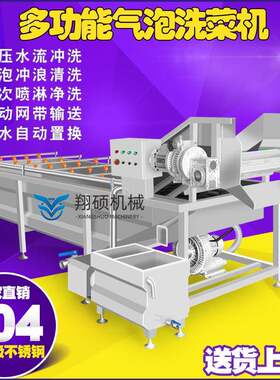 生产果蔬清洗设备多功能乌芋气泡喷淋洗菜机商用春笋清洗机